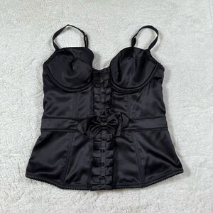 Victorias Secret Black Ruffle Bow Tie Women’s Lingerie Tank Top